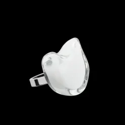 Bague en verre souffle - Chat Nano Milk