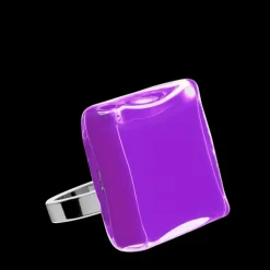 Bague en verre souffle - Carre Medium Milk