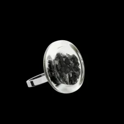 Bague en verre souffle - Cachou Nano Paillettes
