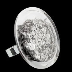 Bague en verre souffle - Cachou Giga Paillettes