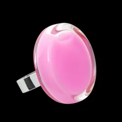 Bague en verre souffle - Cachou Medium Milk