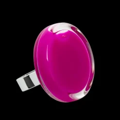 Bague en verre souffle - Cachou Medium Milk