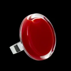 Bague en verre souffle - Cachou Medium Milk
