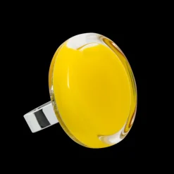 Bague en verre souffle - Cachou Medium Milk