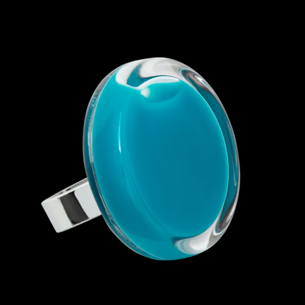 Bague en verre souffle - Cachou Medium Milk