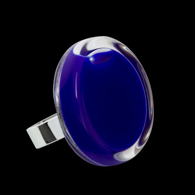 Bague en verre souffle - Cachou Medium Milk