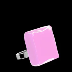 Bague en verre souffle - Carre Mini Milk