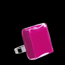 Bague en verre souffle - Carre Mini Milk
