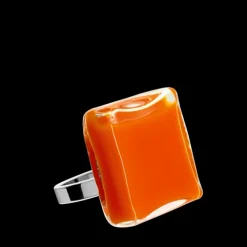 Bague en verre souffle - Carre Mini Milk
