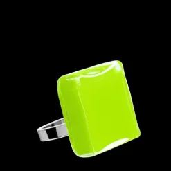 Bague en verre souffle - Carre Mini Milk