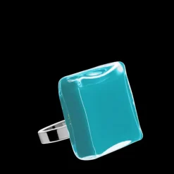 Bague en verre souffle - Carre Mini Milk