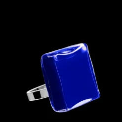 Bague en verre souffle - Carre Mini Milk