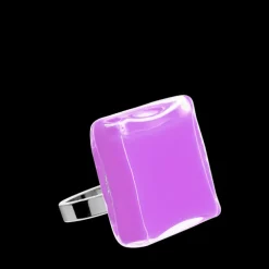 Bague en verre souffle - Carre Mini Milk