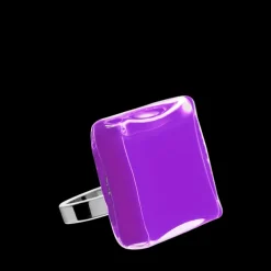 Bague en verre souffle - Carre Mini Milk