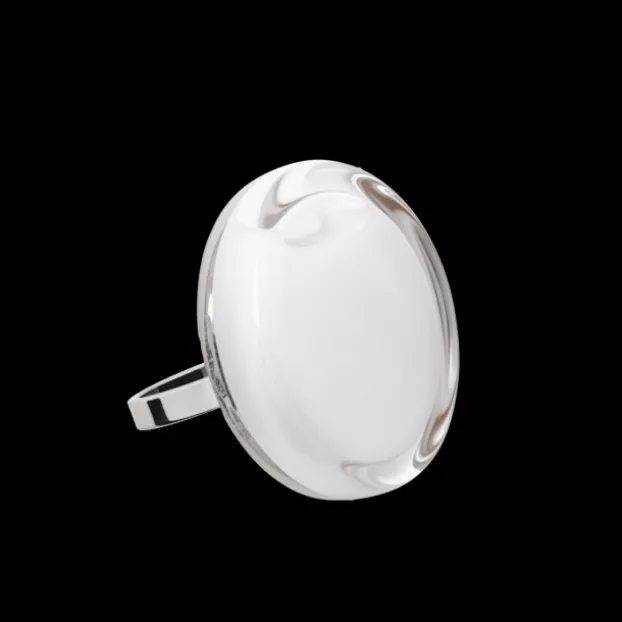 Bague en verre souffle - Cachou Mini Milk