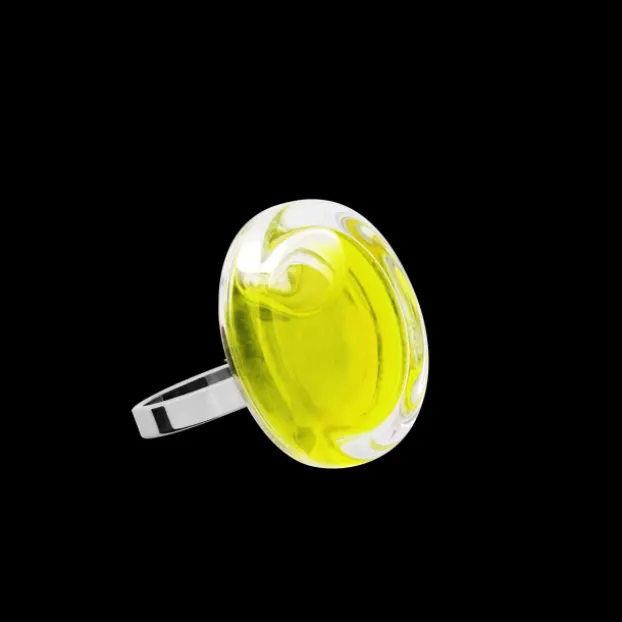 Bague en verre souffle - Cachou Nano Transparent