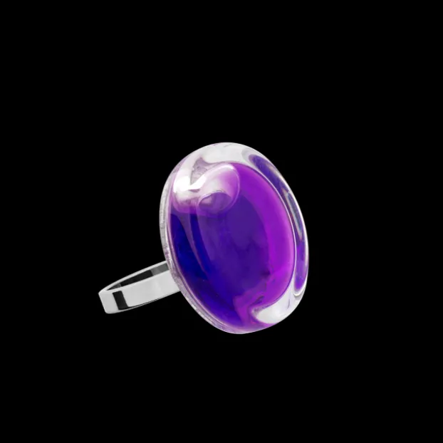 Bague en verre souffle - Cachou Nano Transparent