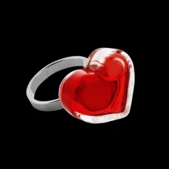 Bague en verre souffle - Coeur Nano transparent