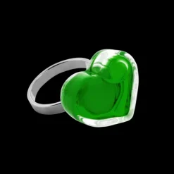 Bague en verre souffle - Coeur Nano transparent