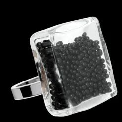 Bague en verre souffle - Carre Giga Billes