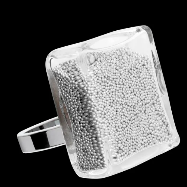 Bague en verre souffle - Carre Giga Billes