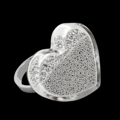Bague en verre souffle - Coeur Medium Billes
