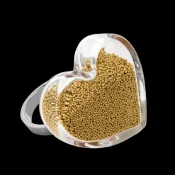 Bague en verre souffle - Coeur Medium Billes