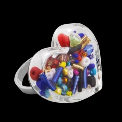 Bague en verre souffle - Coeur Medium Billes