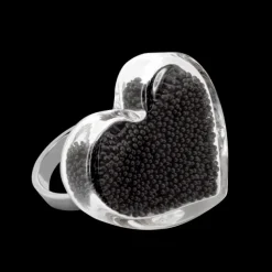 Bague en verre souffle - Coeur Medium Billes