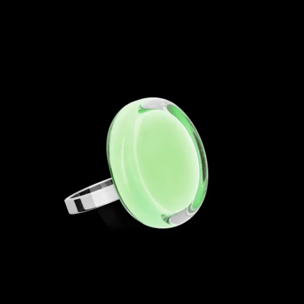 Bague en verre souffle - Cachou Nano Pastel