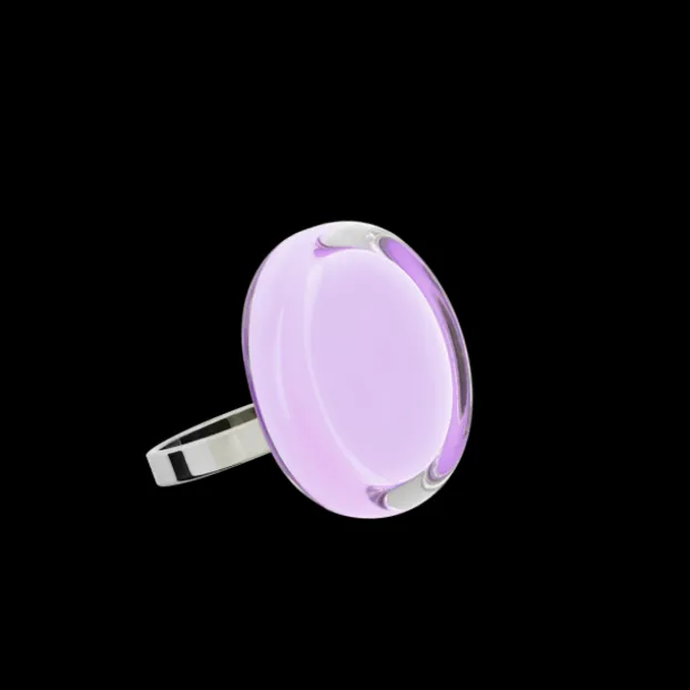 Bague en verre souffle - Cachou Nano Pastel