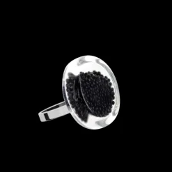 Bague en verre souffle - Cachou Nano Billes
