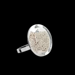 Bague en verre souffle - Cachou Nano Billes