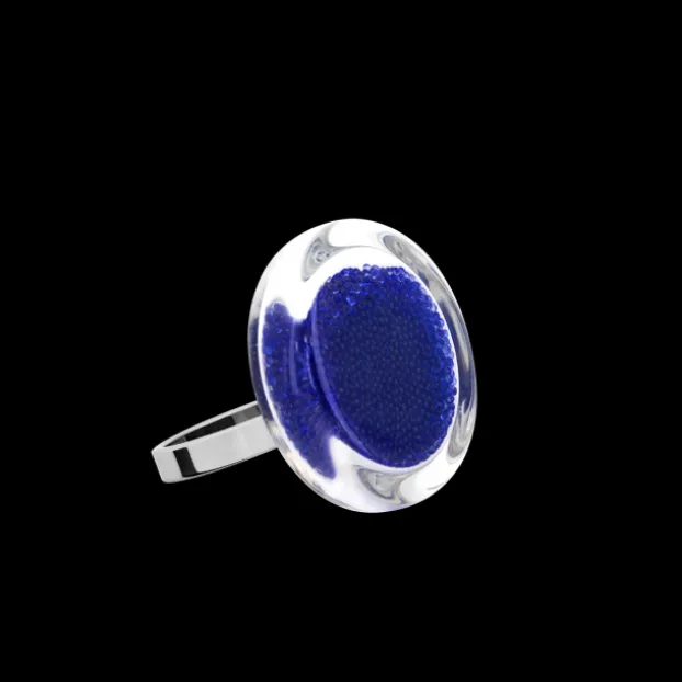 Bague en verre souffle - Cachou Nano Billes