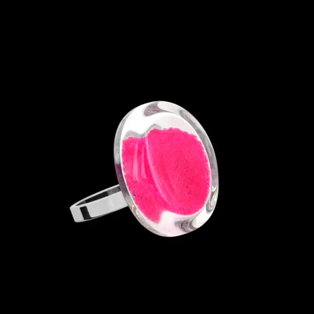 Bague en verre souffle - Cachou Nano Billes