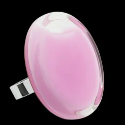 Bague en verre souffle - Cachou Giga Milk