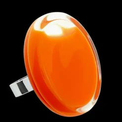 Bague en verre souffle - Cachou Giga Milk