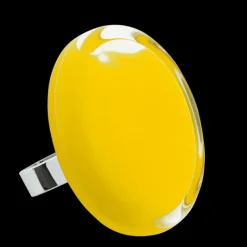 Bague en verre souffle - Cachou Giga Milk