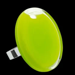 Bague en verre souffle - Cachou Giga Milk