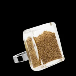 Bague en verre souffle - Carre Medium Billes
