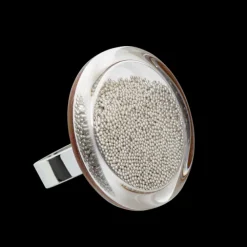 Bague en verre souffle - Cachou Medium Billes