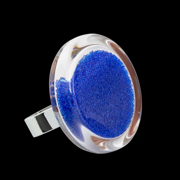 Bague en verre souffle - Cachou Medium Billes
