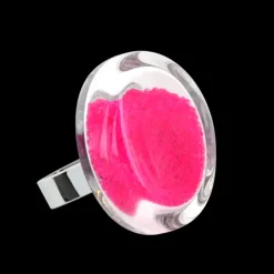 Bague en verre souffle - Cachou Medium Billes