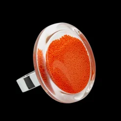 Bague en verre souffle - Cachou Medium Billes