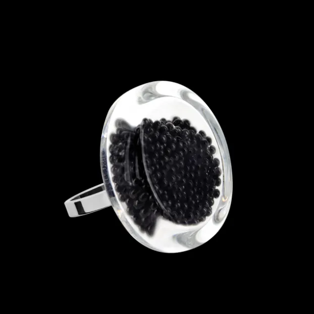 Bague en verre souffle - Cachou Mini Billes