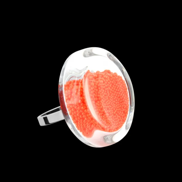 Bague en verre souffle - Cachou Mini Billes