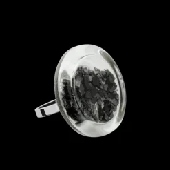 Bague en verre souffle - Cachou Mini Paillettes