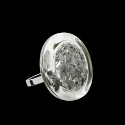 Bague en verre souffle - Cachou Mini Paillettes