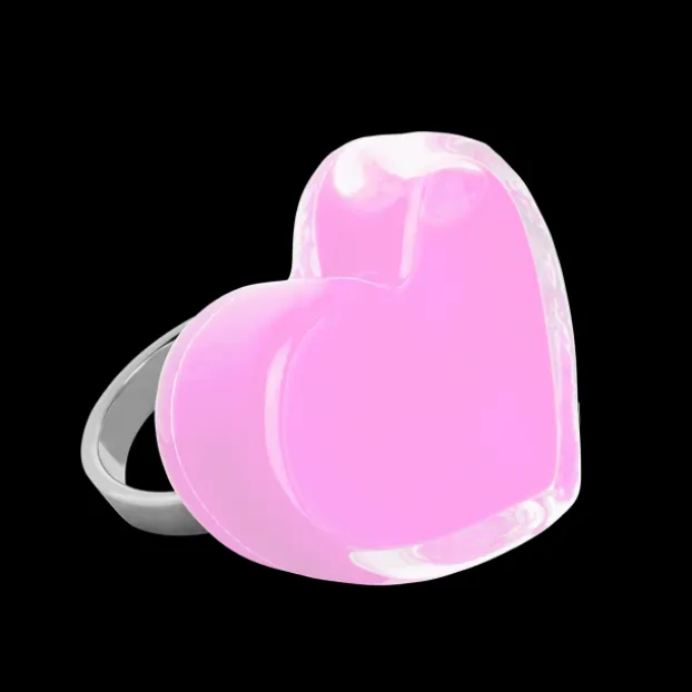 Bague en verre souffle - Coeur Medium Milk