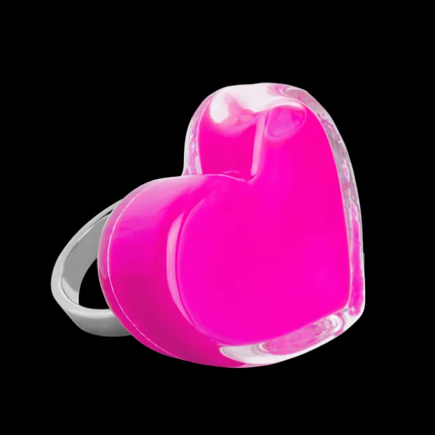 Bague en verre souffle - Coeur Medium Milk